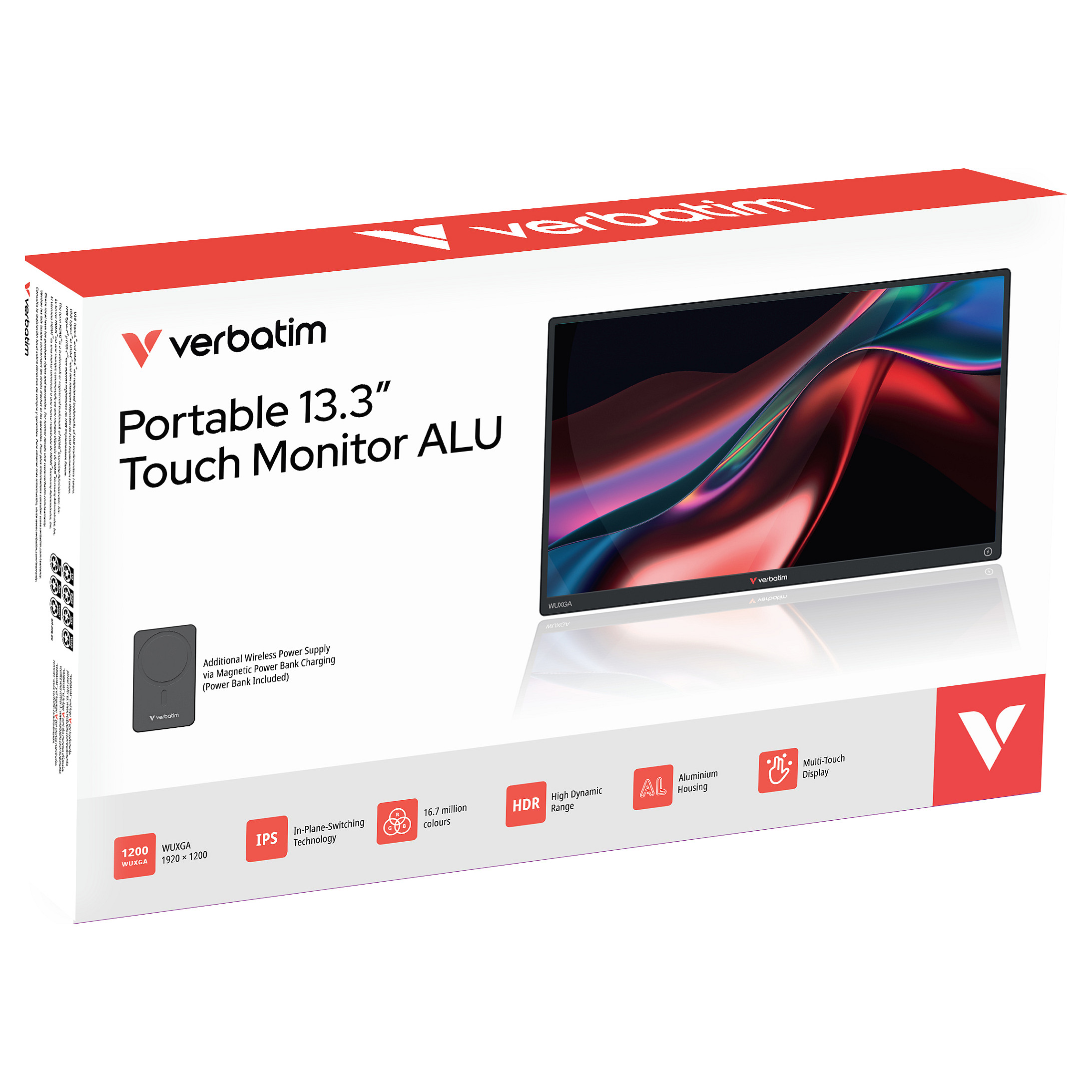 Monitor Verbatim Portable / 13.3"/ WUXGA IPS Touch / 6ms / HDMI+USB - Zezë thumbnail 4