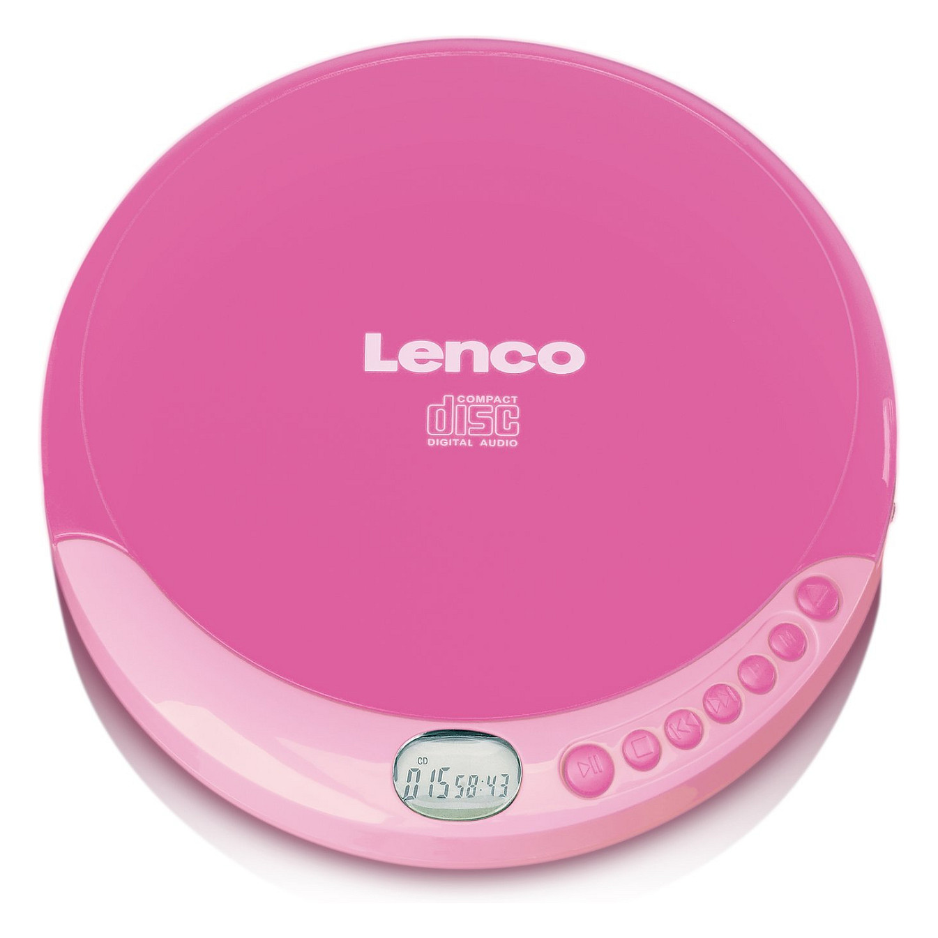 CD Player portativ Lenco CD-011, Kapacitet 1 CD, Ekran LCD, Dalje kufjesh 3.5 mm - Rozë