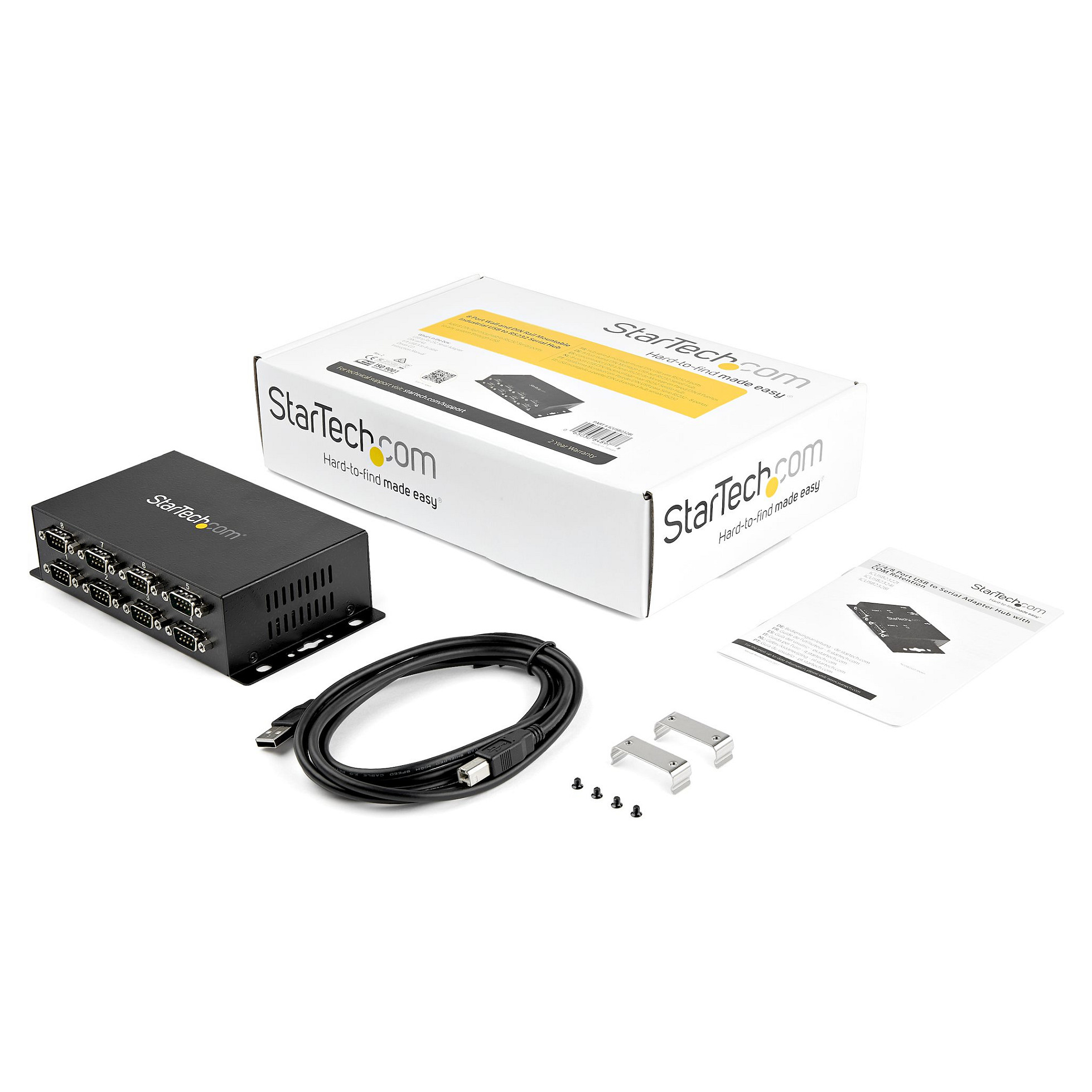 Hub Serial USB StarTech.com ICUSB2328I, USB 2.0, 8x Serial RS-232 DB9, deri në 921.6Kbps, FTDI FT232RL, Montim DIN Rail + Mur - Zezë 5