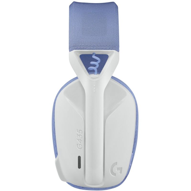 Logitech G435 LIGHTSPEED – Kufje Gaming pa Kabllo, Wireless 2.4GHz, Bluetooth, 40mm, Dual Beamforming, USB-C, 18h – Bardhë/Blu 2