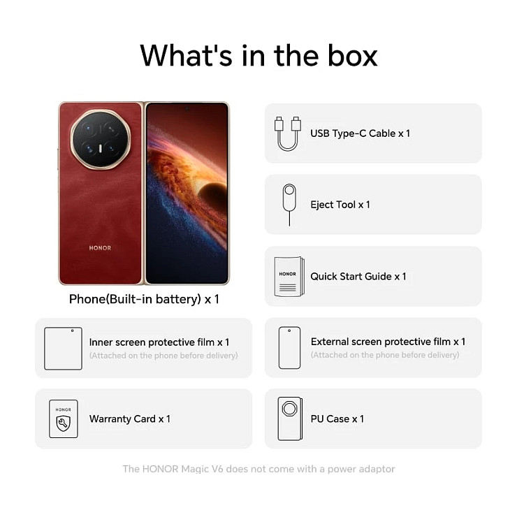 Telefon Android HONOR Magic V6 5G / Snapdragon 8 Elite Gen 5 / 16GB / 512GB / 7.95" OLED / 120Hz / 50MP – Kuqe 2