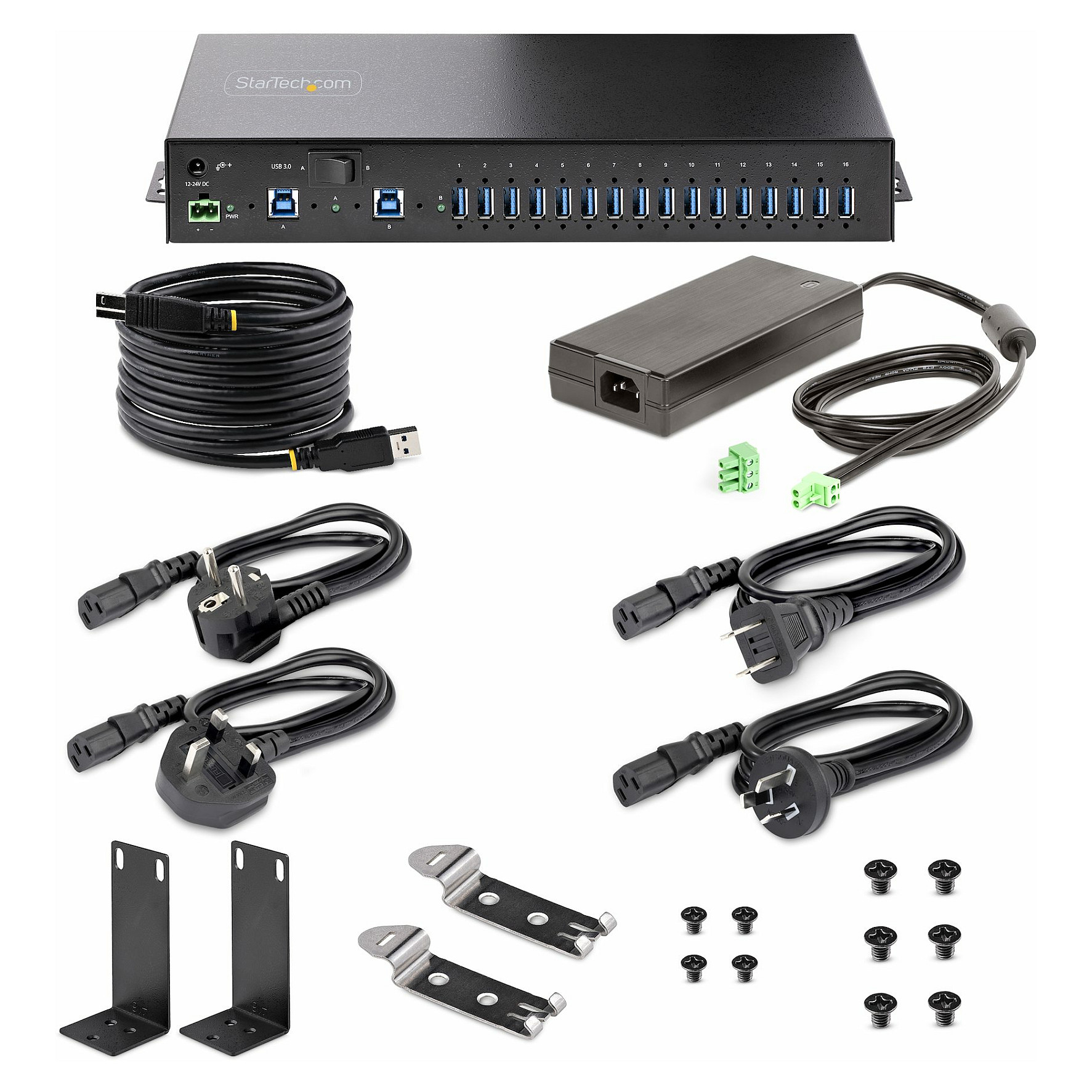 Hub USB StarTech.com S5G16AINDS-USB-A-HUB, 16 Porta, USB 3.2, 5Gbps, 2x Host, Metal - Zezë 10
