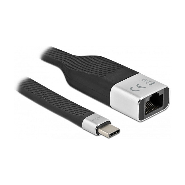Adapter Rrjeti DeLOCK 86936, USB Type-C në Gigabit LAN RJ45, USB 5 Gbps, 10/100/1000 Mbps, 15 cm - Zezë/Argjend 2