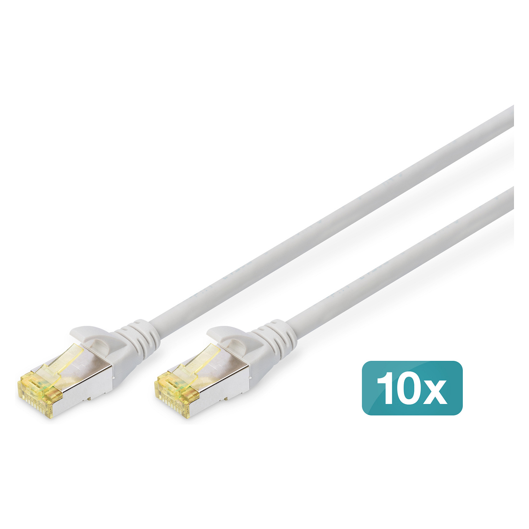 Kabllo rrjeti DIGITUS Cat6A S/FTP Patch Cable / 10 pcs / 0.5m - Gri
