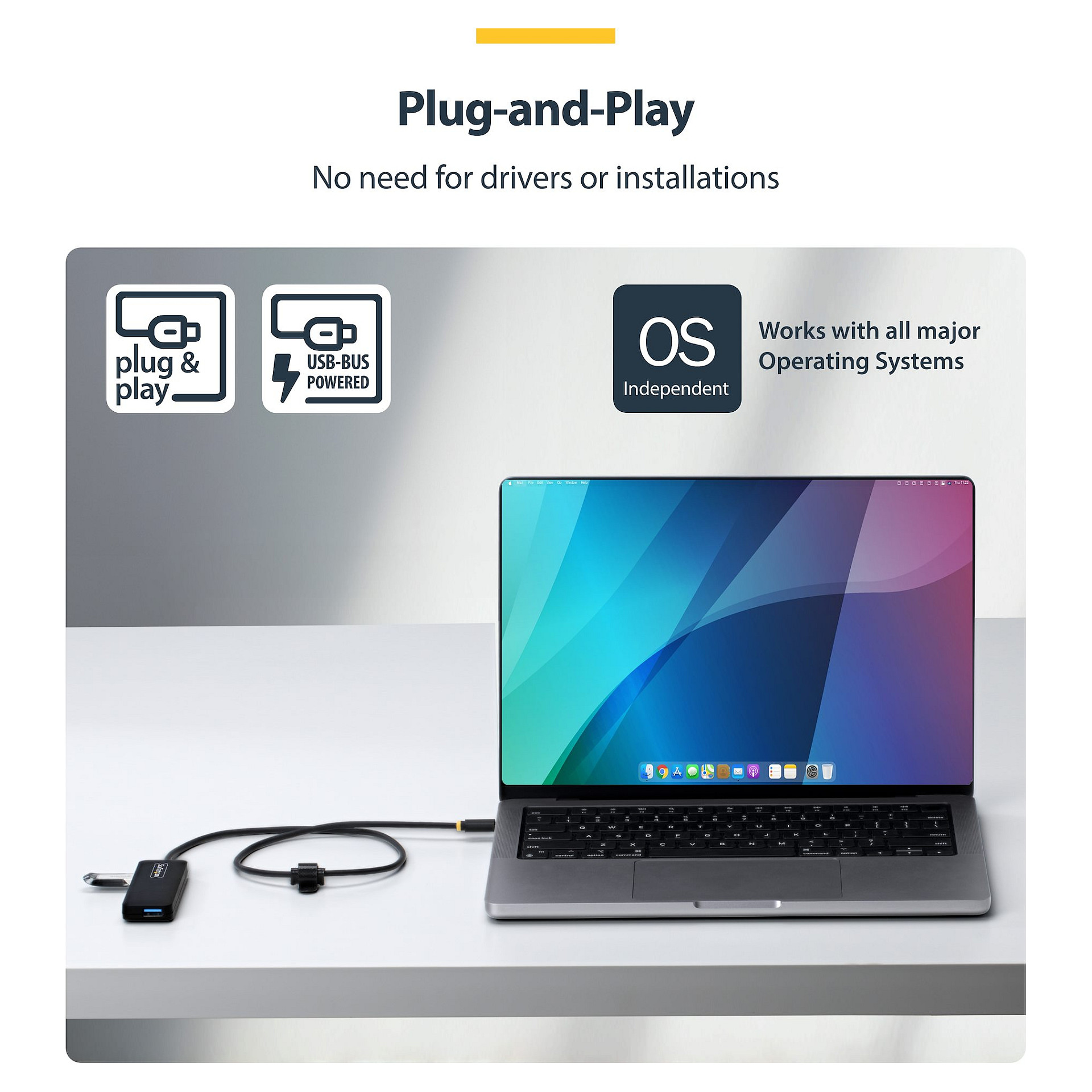 Hub StarTech 4-Port Compact USB-C to 4x USB-A thumbnail 3