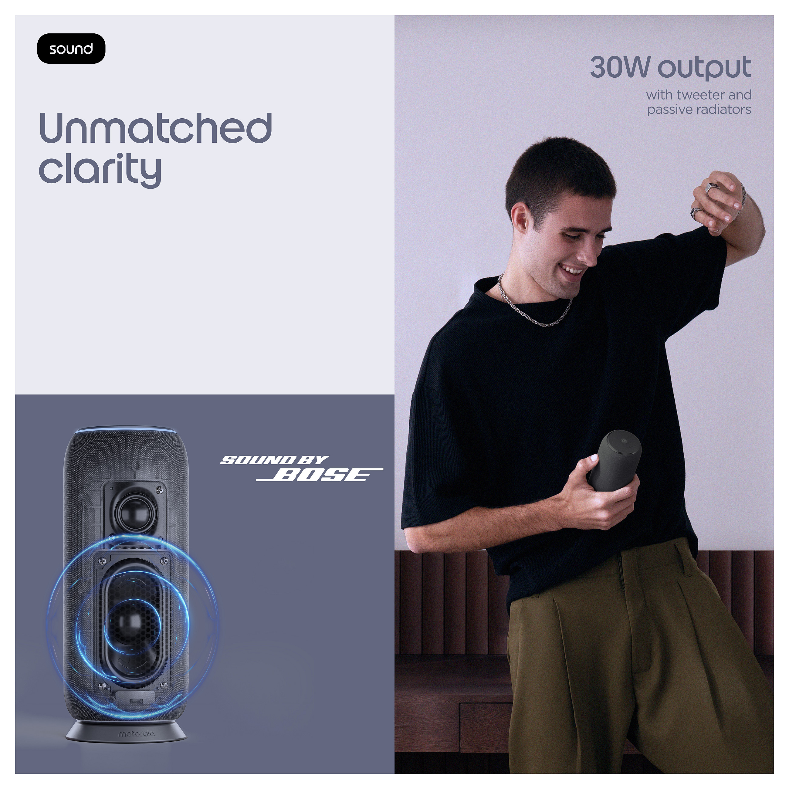 Altoparlant Motorola Moto Sound Flow, 30W, Sound by Bose, Wi-Fi 5, Bluetooth 5.0, IP67 - Zezë 6