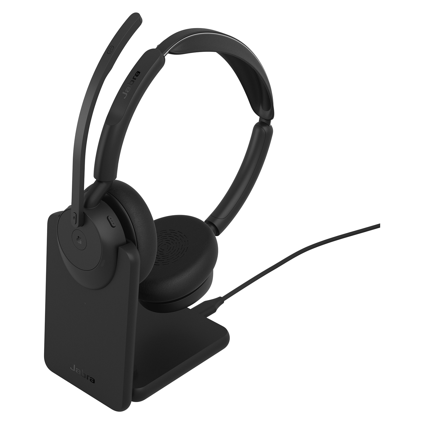Kufje pa kabllo Jabra Evolve3 45 MS Stereo / Link 390a / USB-A / Microsoft Teams / Charging Stand - Zezë 2