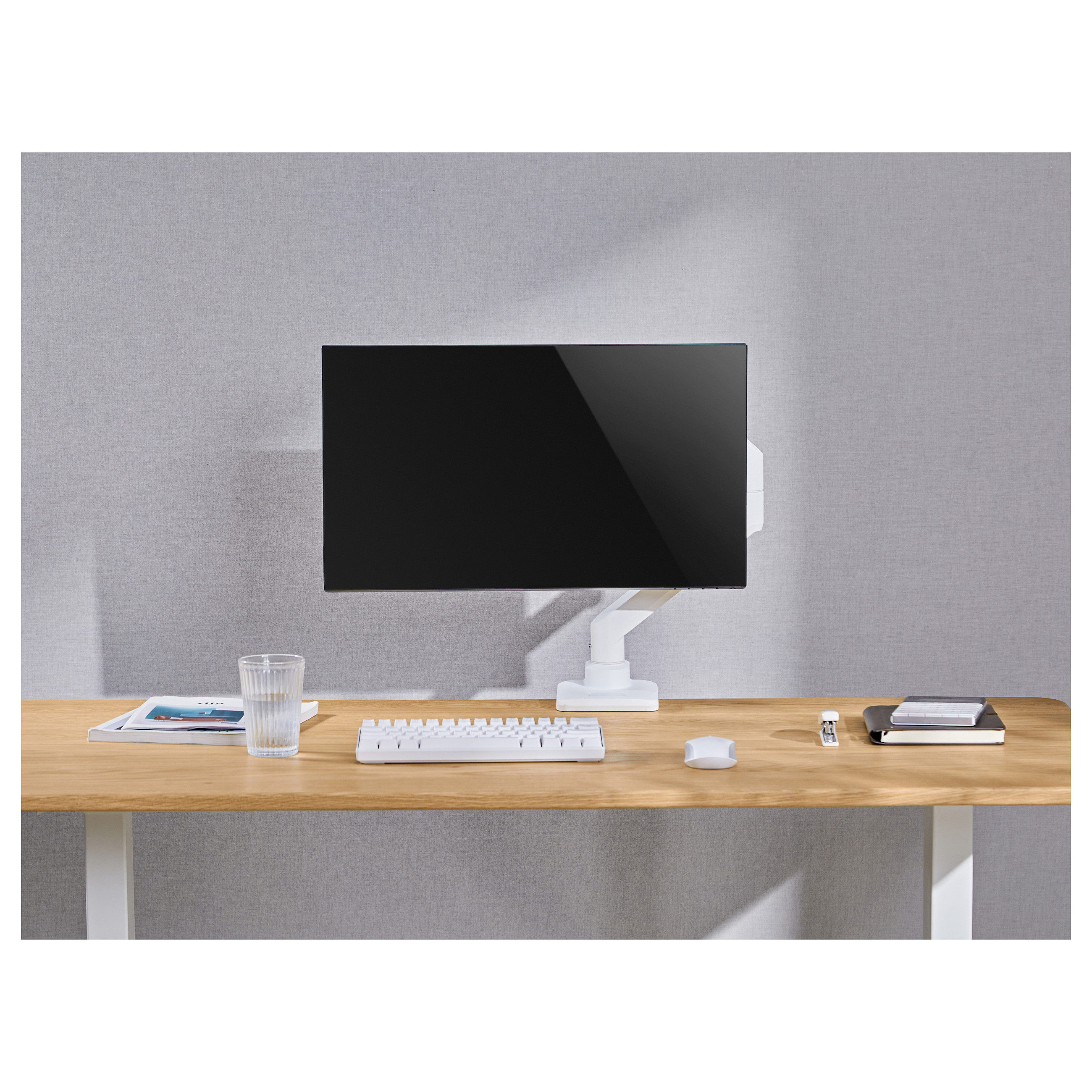 Mbajtëse për Monitor Equip 650181 / 1 Monitor / 17–49" / deri 20kg / VESA 75x75 & 100x100 / Gas Spring / Rotacion 360° - Bardhë 8