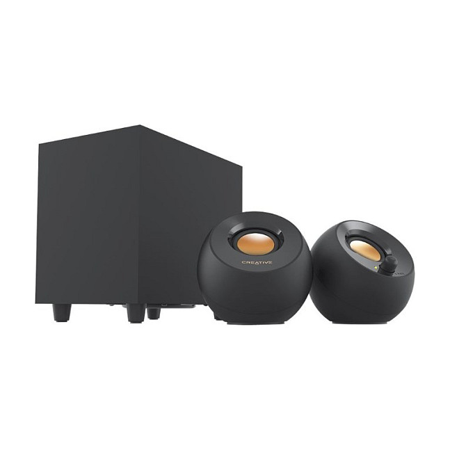 Altoparlantë Creative Pebble Plus, 2.1, 8W RMS, USB-A, AUX 3.5mm - Zezë 2