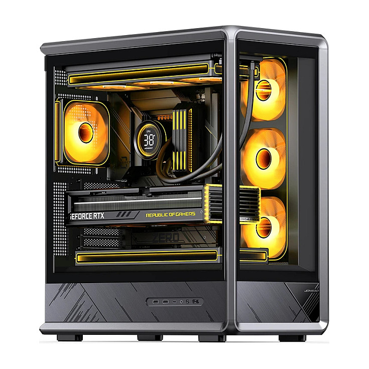 Kasë PC Jonsbo D401 / Midi Tower / ATX / Tempered Glass - Zezë
