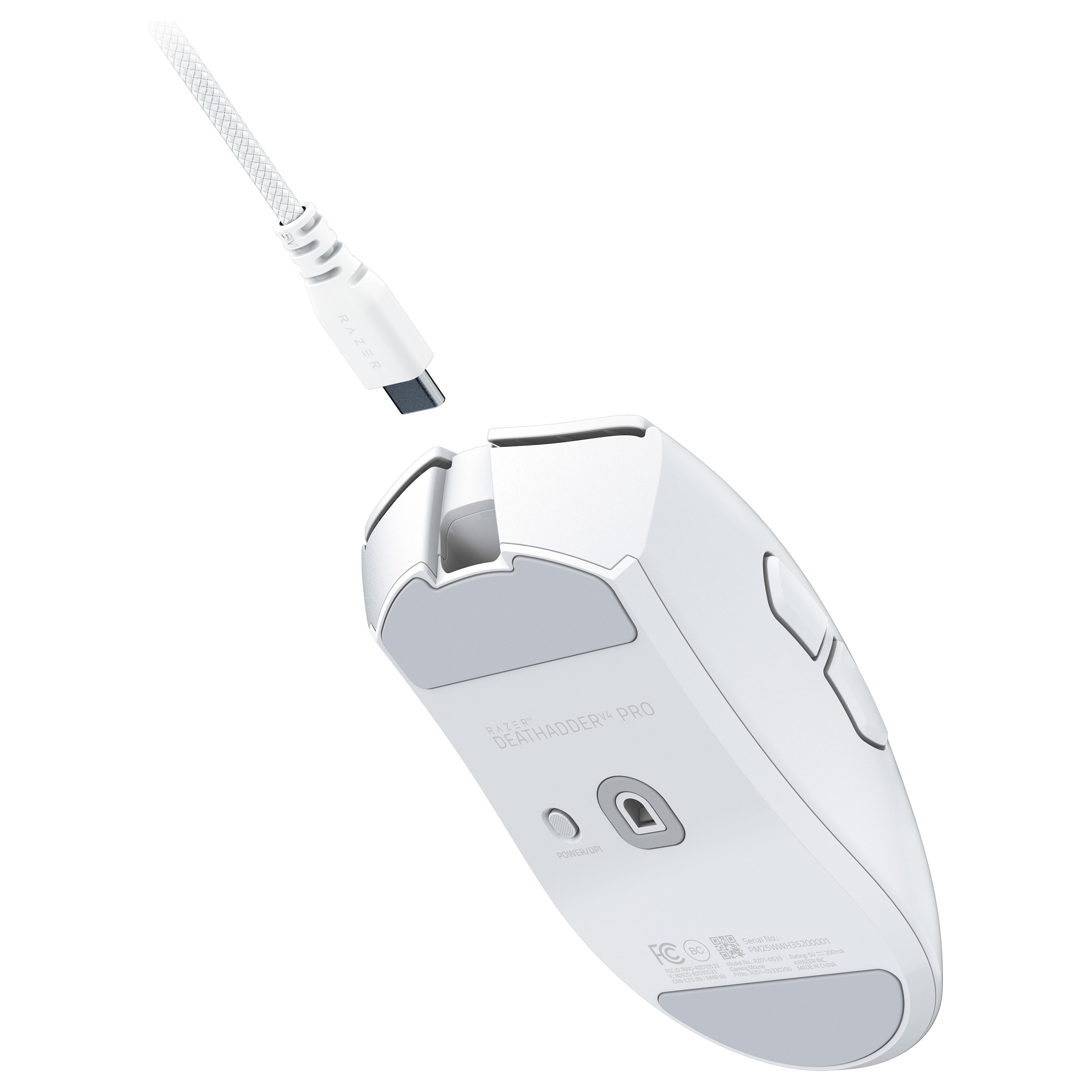Maus Gaming Razer DeathAdder V4 Pro Wireless & Wired - Bardhë thumbnail 6