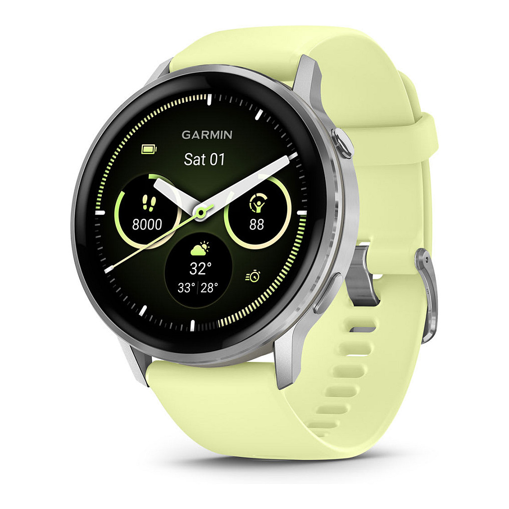 Orë e mençur Garmin Venu 4 Silikon Band / 45mm - Gri / Argjend / Verdhë