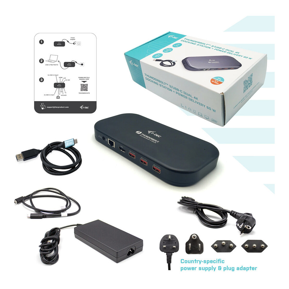 Docking Station D I-TEC TB 3 DUAL 4K thumbnail 4
