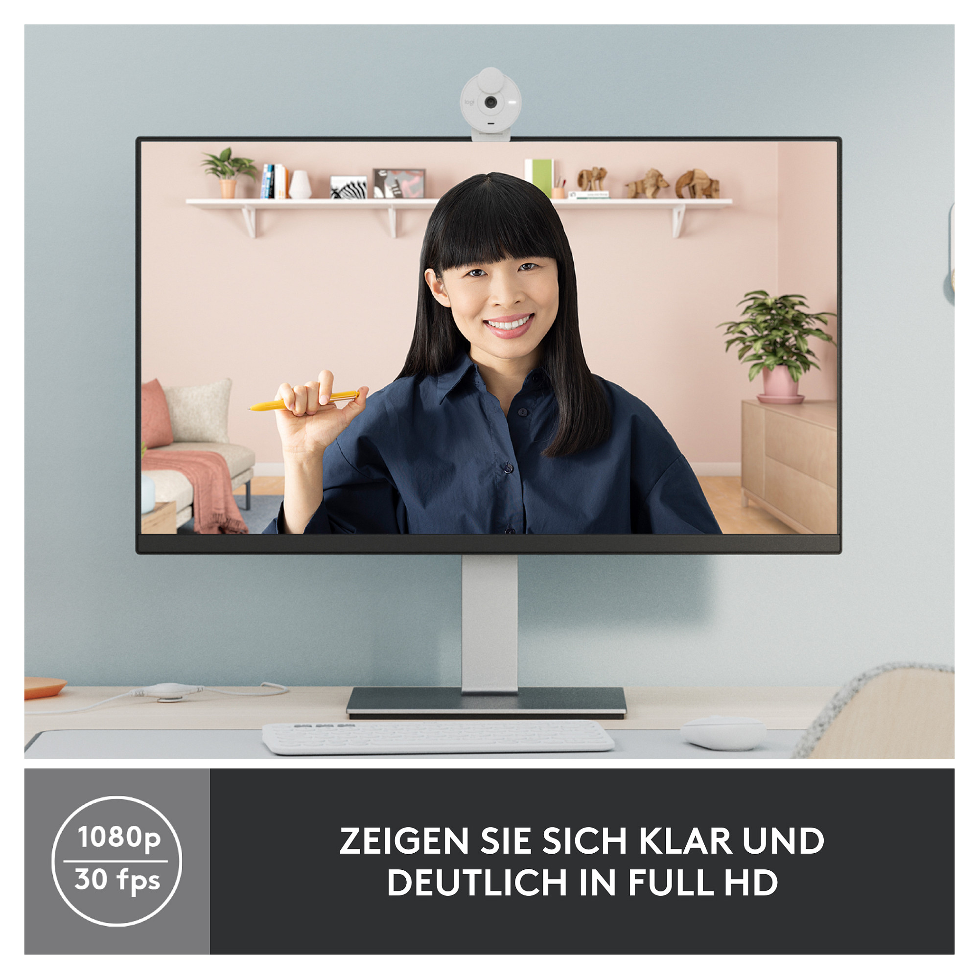 Webcam Logitech Brio 300, Full HD 1080p, 2MP, USB - Bardhë 8