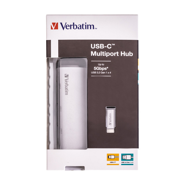 Hub USB-C Verbatim 49147, 4x USB-A, USB 3.2 Gen 1, 5Gbps, 15cm - Hiri, Bardhë 4