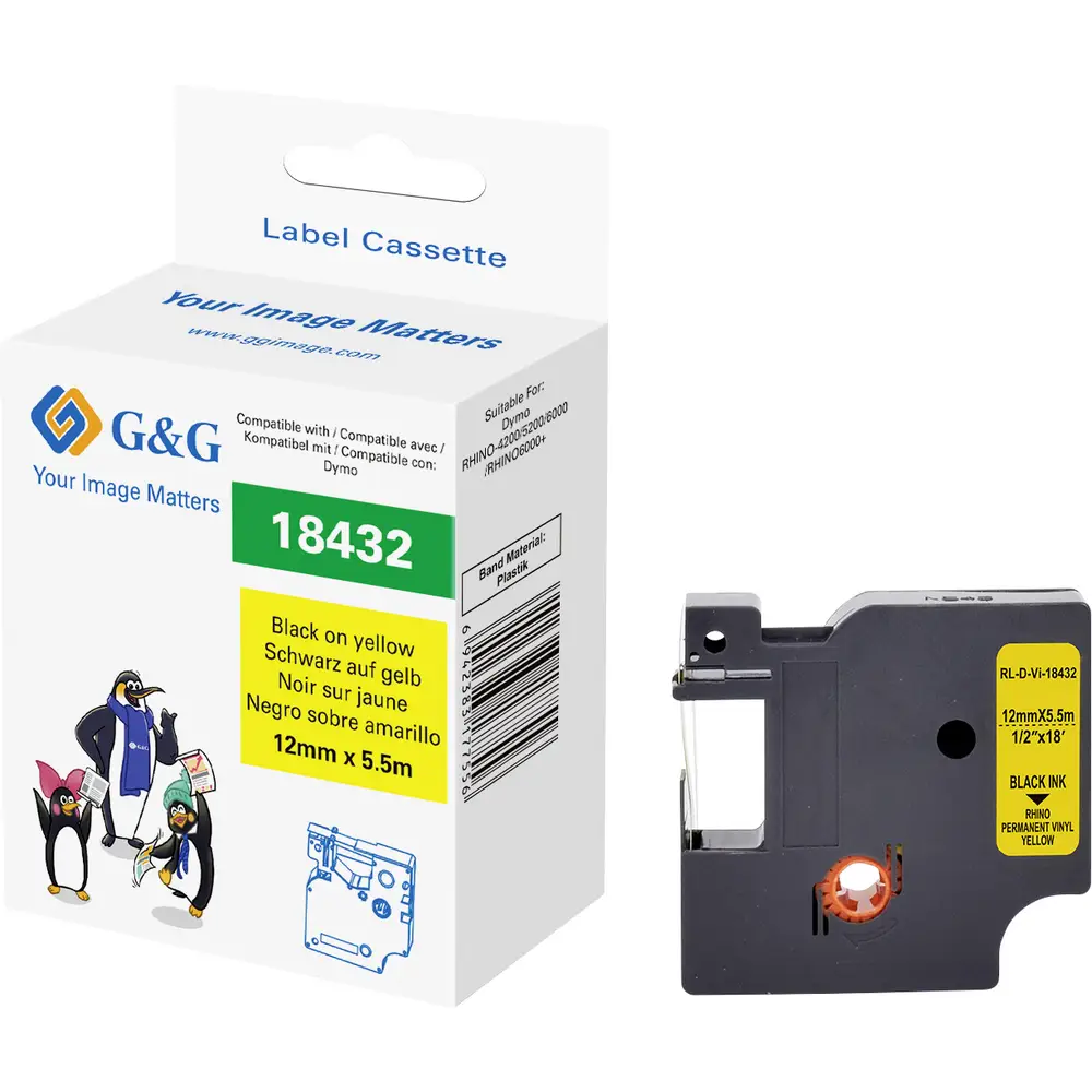 Shirit për Printer G&G BB-B-G-251 / Kompatibil me Brother TZe-251 / I Laminuar / 24 mm × 8 m-Bardhë 2