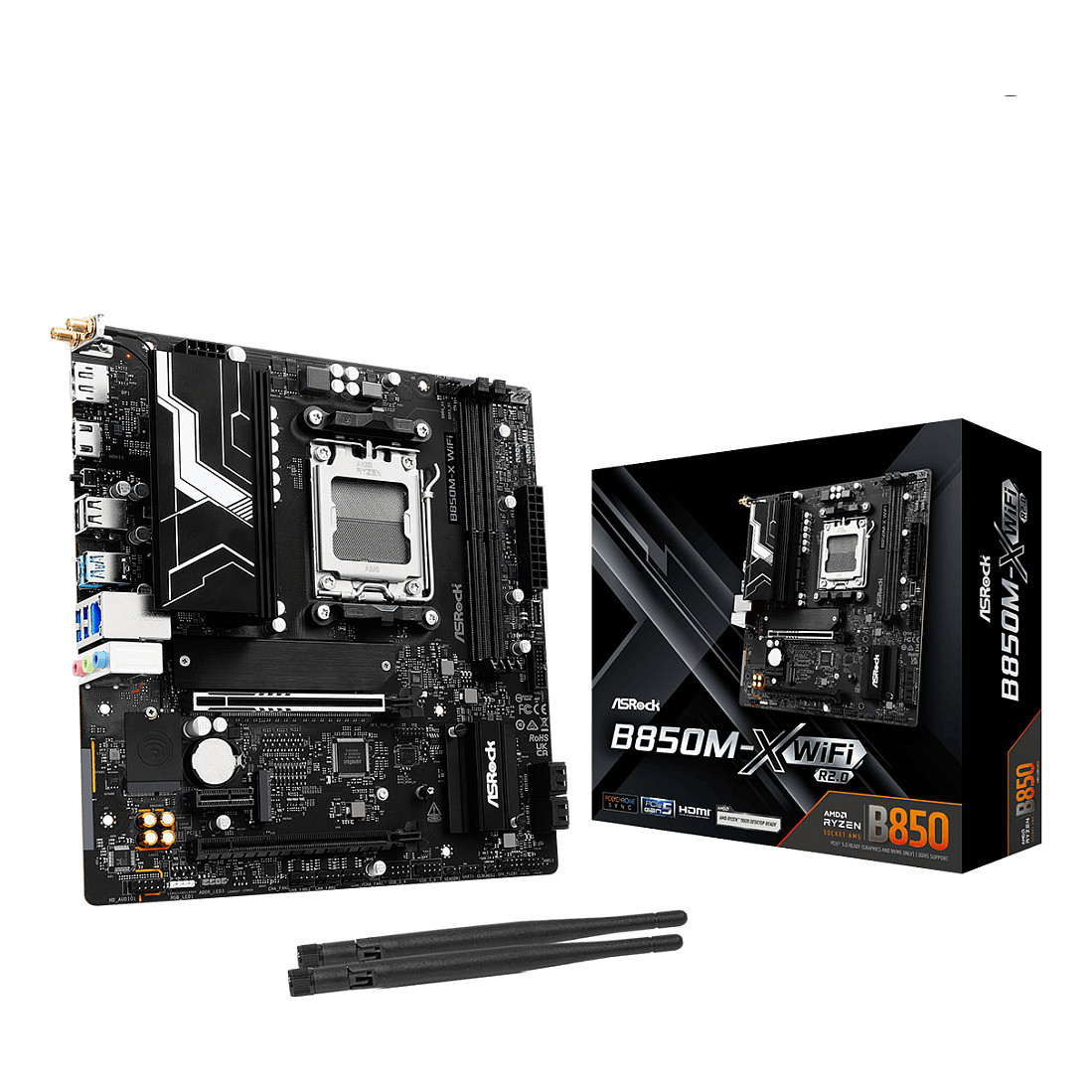 Pllakë Amë AMD AM5 ASRock B850M‑X WiFi R2.0 / mATX / DDR5 / HDMI+DP