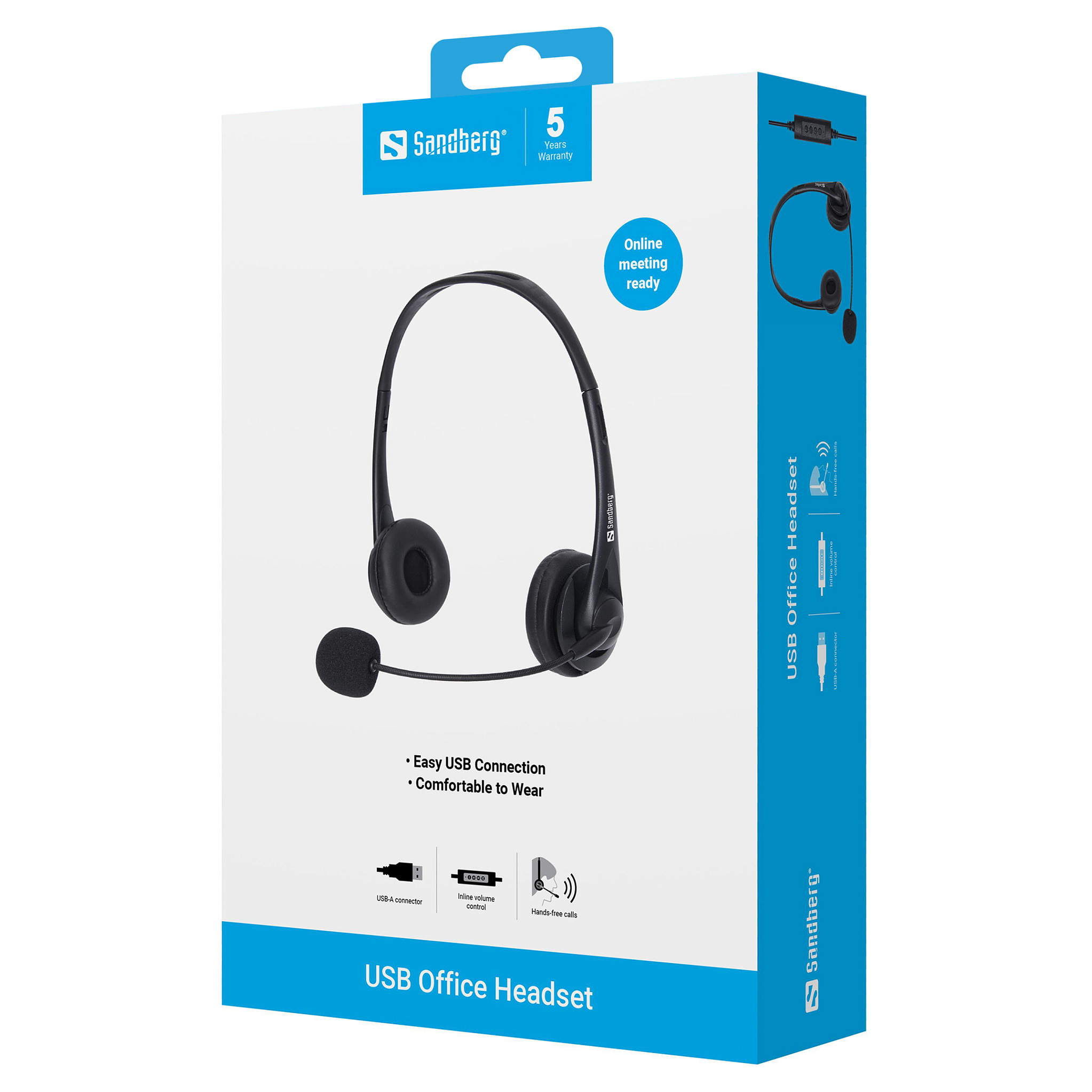 Kufje me kabllo Sandberg 126-12 USB Office Headset, USB-A, 27 mm, 20–20000 Hz, 2 m - Zezë 4