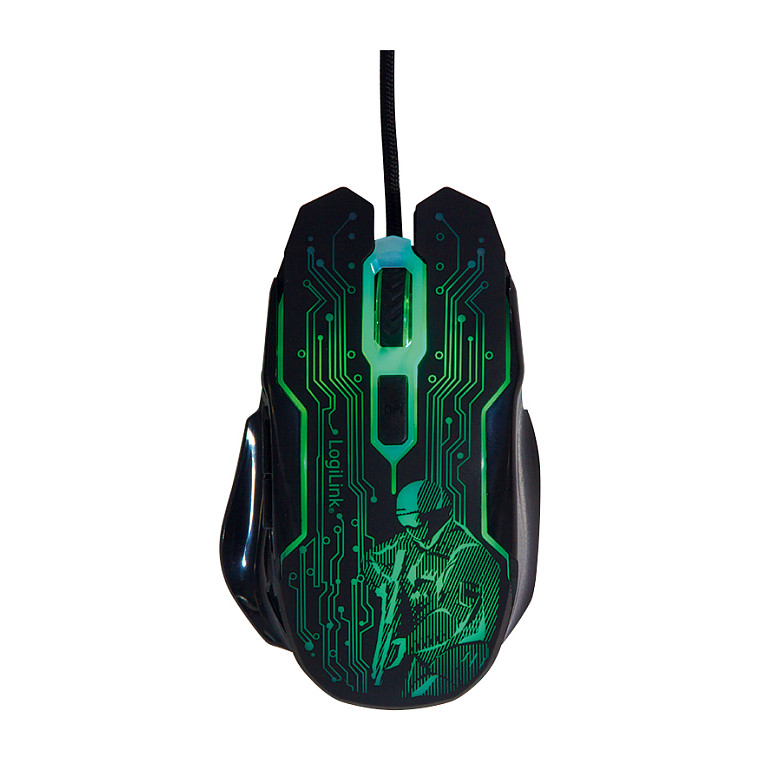 Maus Gaming LogiLink ID0137 / USB / Optik / 2400 DPI / 6 Butona / LED - Zezë/Blu 8