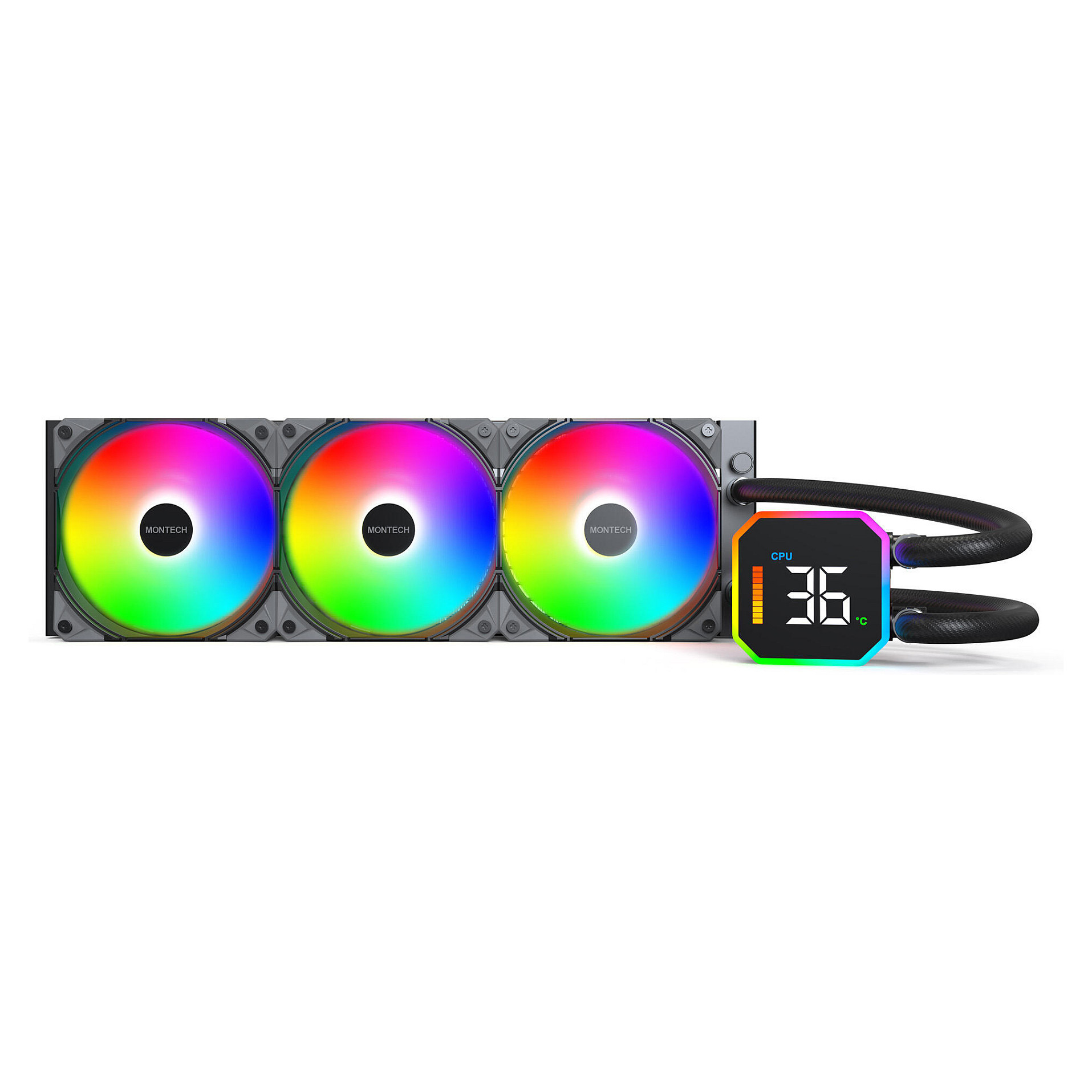 Ftohës për Procesor me Lëng K Montech HyperFlow Digital 360 - Zezë thumbnail 3