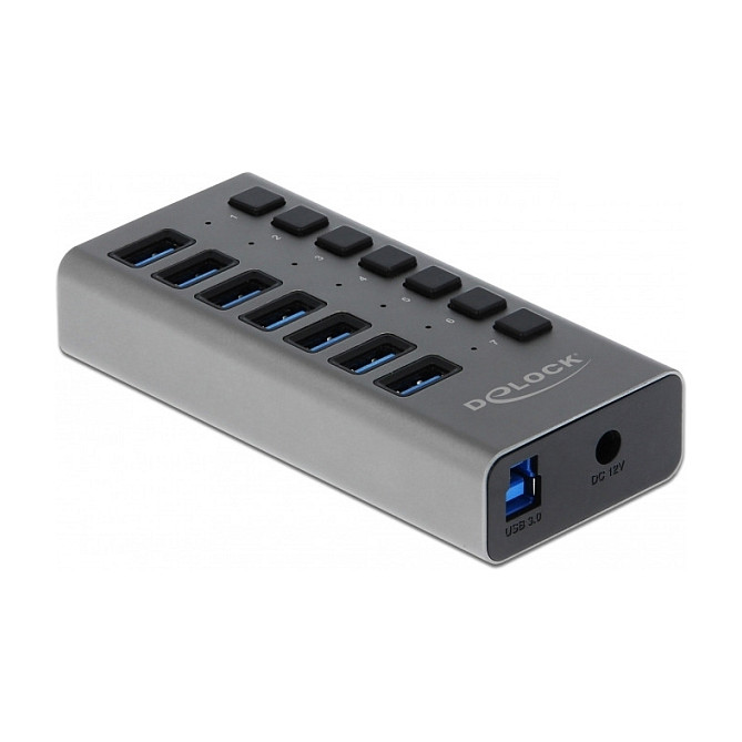 Adapter USB DELOCK External SuperSpeed Hub 7-Port (With Switch)