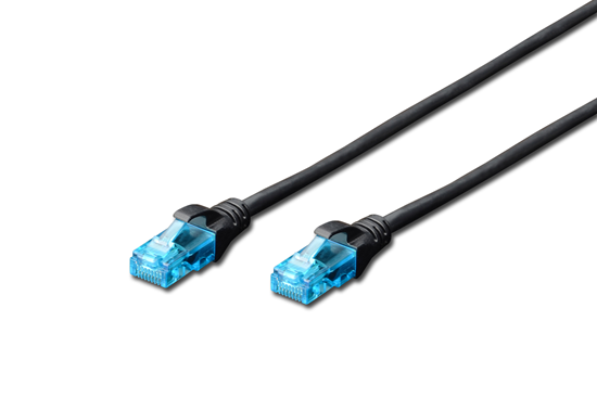 Kabllo për Rrjet Digitus DK-1512-005/B / Cat 5e / U/UTP / RJ-45 / 1000 Mbit/s / 0.5m - Zezë