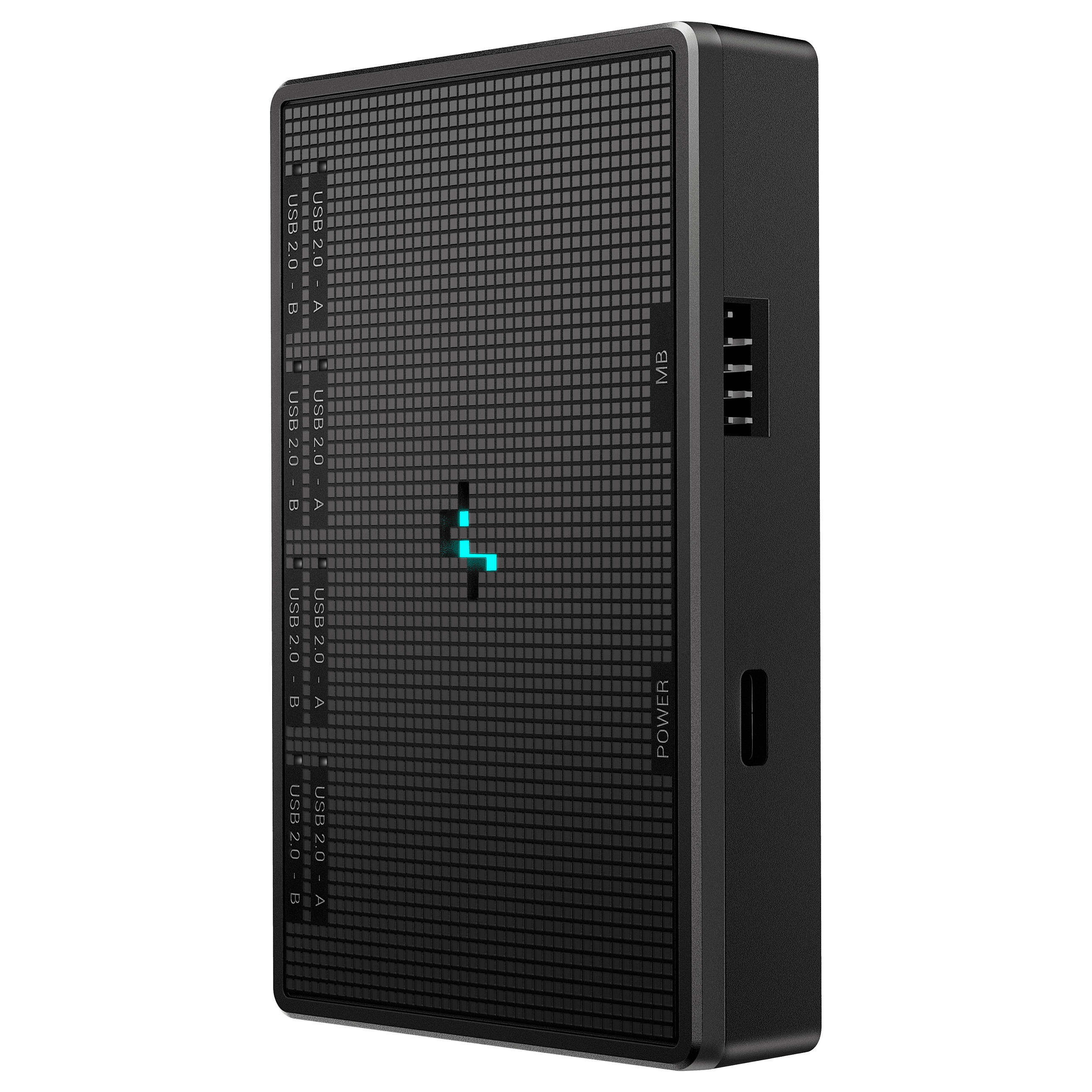 Hub USB i Brendshëm DeepCool UH-04, 1x USB 2.0 9-pin në 4x USB 2.0 9-pin, Furnizim me Energji USB-C, Montim Magnetik dhe me Vida – Zezë 3