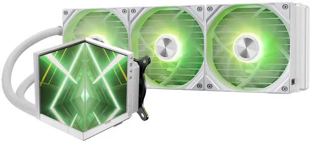 Ftohës për Procesor TRYX STAGE ARGB 360 / AIO / 360mm / 3×120mm ARGB Fan / Dual 4" IPS Display / 280W TDP – Bardhë