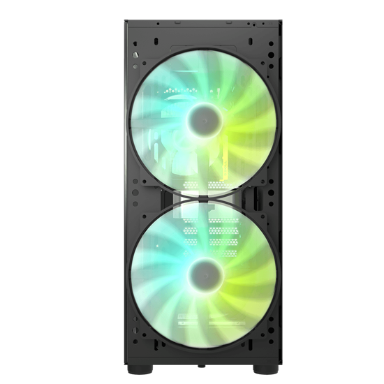 Kasë DarkFlash DK360 / Mid-Tower / ATX-M-ATX-ITX / 3xRGB Fans / Xham i Temperuar - Zezë 3