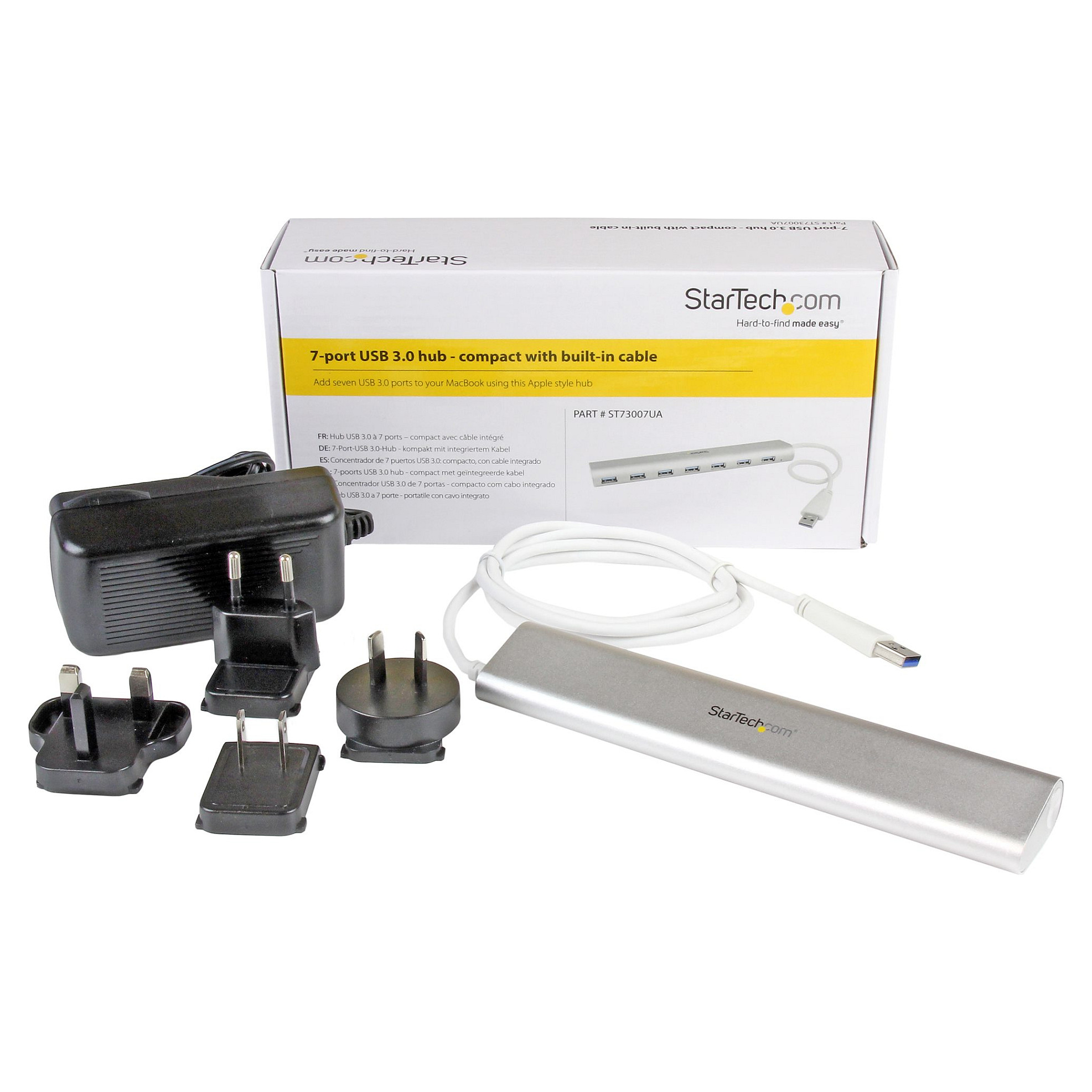 Hub StarTech ST73007UA / 7x USB-A / 5Gbps / 35W PS – Argjend/Bardhë 6