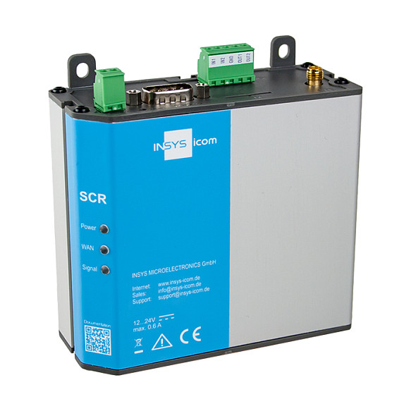 INSYS icom MRX5 LTE 1.1, Ruter Industrial 4G LTE, 5× Fast Ethernet 10/100 Mbps, 2× Hyrje Digjitale (DI), 3× Slot Zgjerimi MRcard, VPN, Firewall, Montim në DIN-Rail – Gri/Blu 2