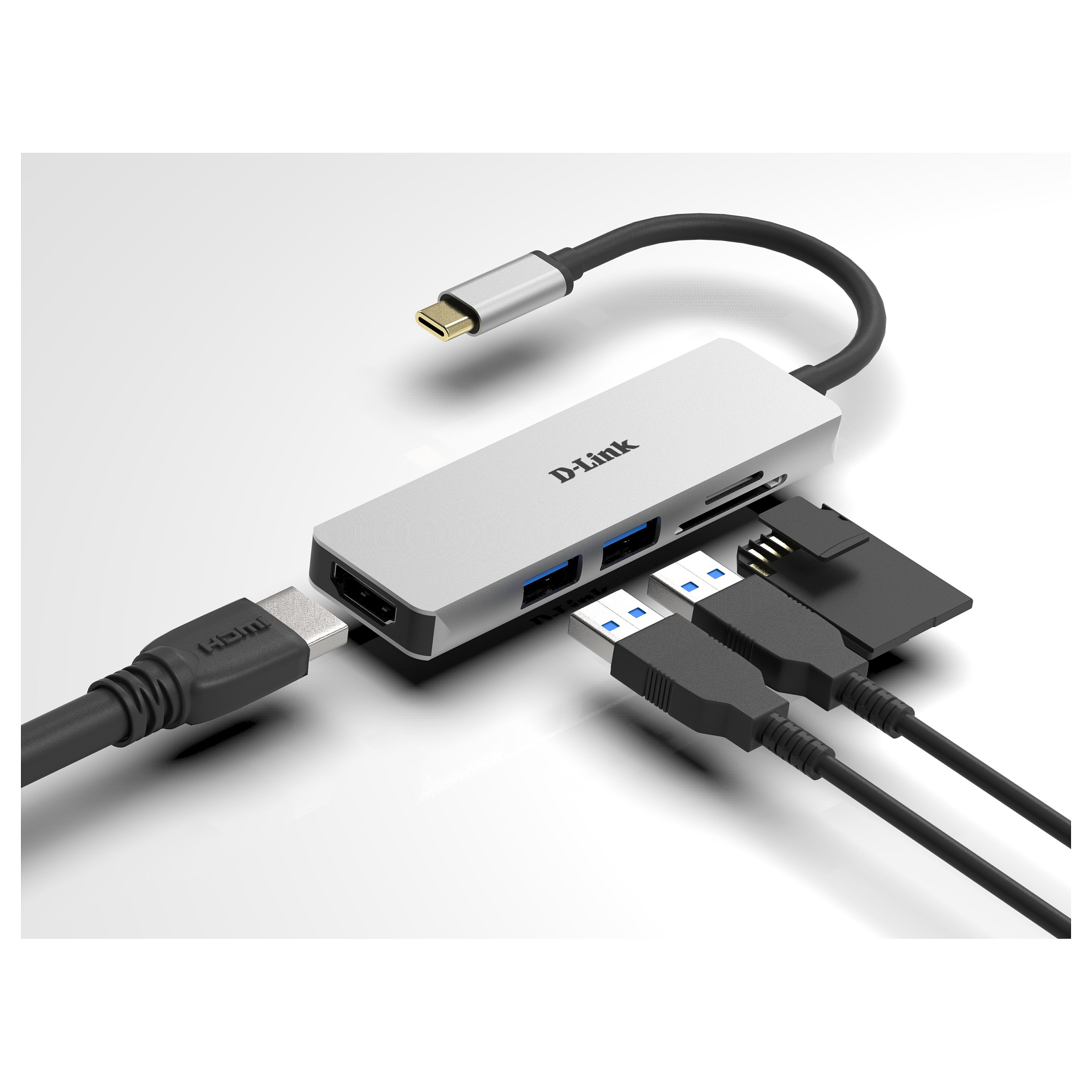 HUB USB‑C D‑Link DUB‑M530 / USB 3.0 / HDMI / Card Reader thumbnail 3
