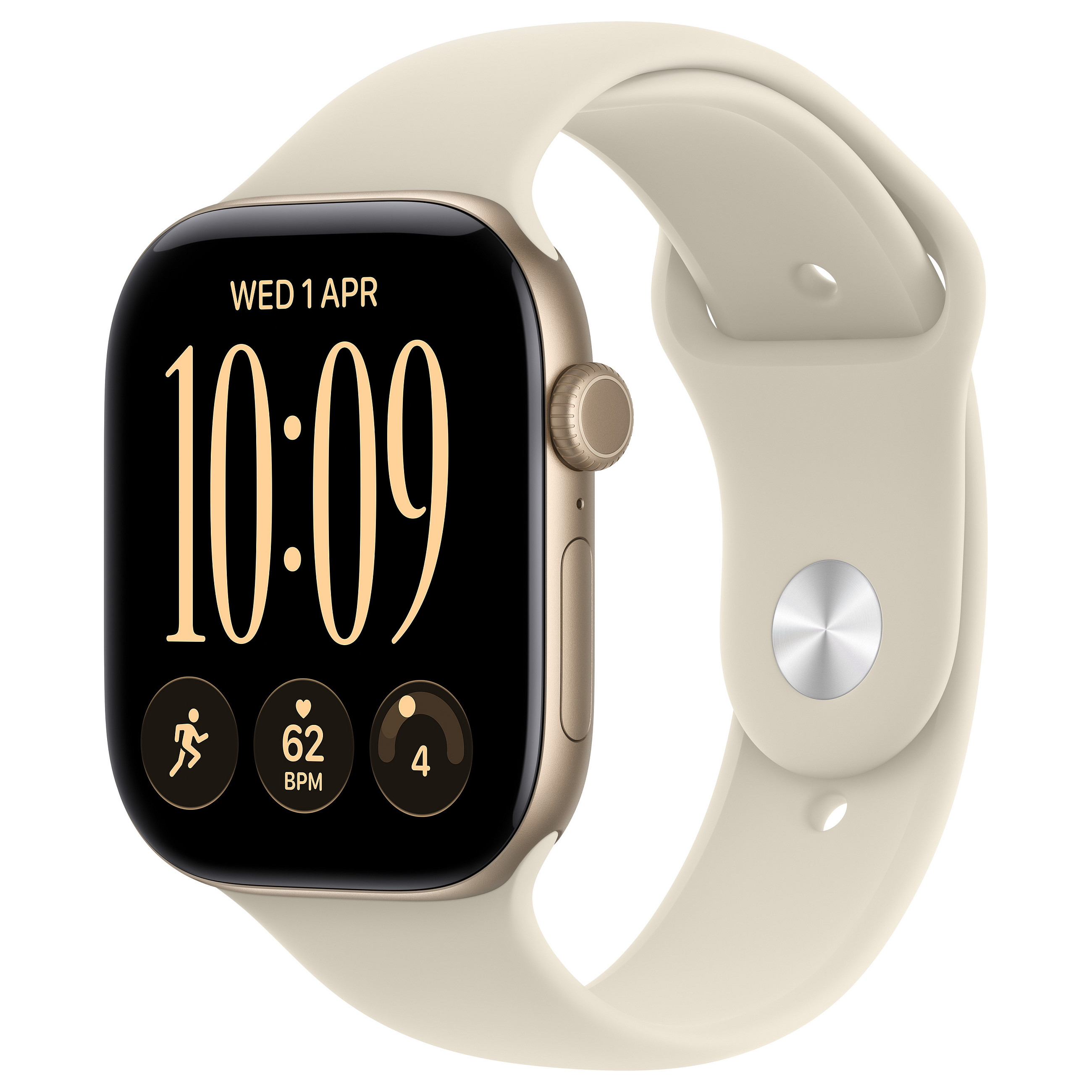 Apple Watch Series 12 GPS 46mm, Aluminium, Sport Band M/L - Light Gold