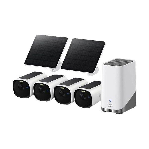 eufyCam E40 4-Cam Kit E8144327 – 4× Kamera 2K Wi-Fi, HomeBase S380, Solar Panel, Bateri, 20 FPS, IP66
