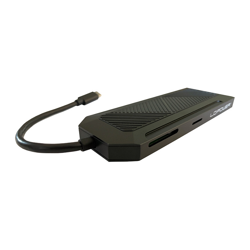Hub USB-C LC-Power LC-HUB-C-MULTI-6-RGB, 3x USB-A, HDMI, Ethernet, SD/microSD, PD 100W - Zezë 6