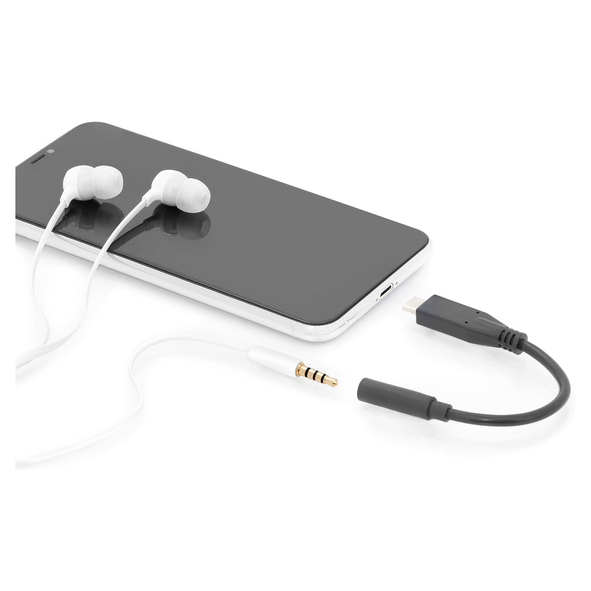 Adapter Audio DIGITUS Kabllo USB‑C në Jack Plug/Socket 0.2m - Zezë thumbnail 2