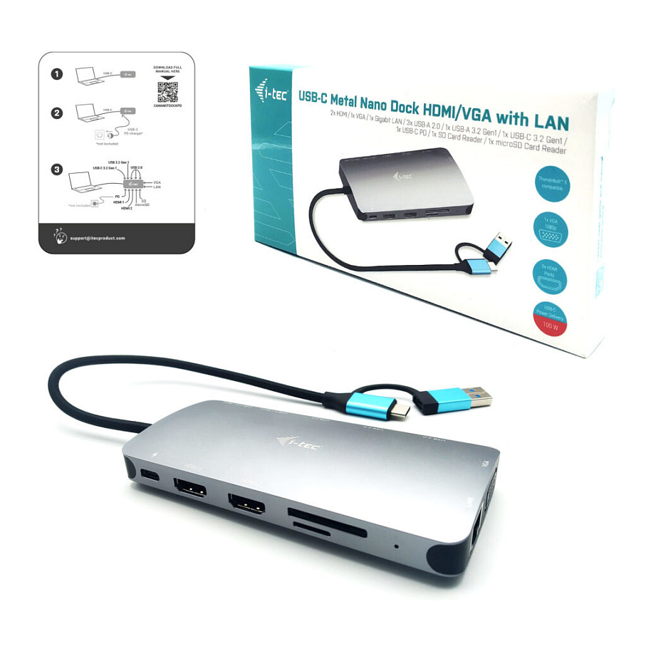 Docking Station D I-TEC USB 3.0 3X LCD NANO thumbnail 5