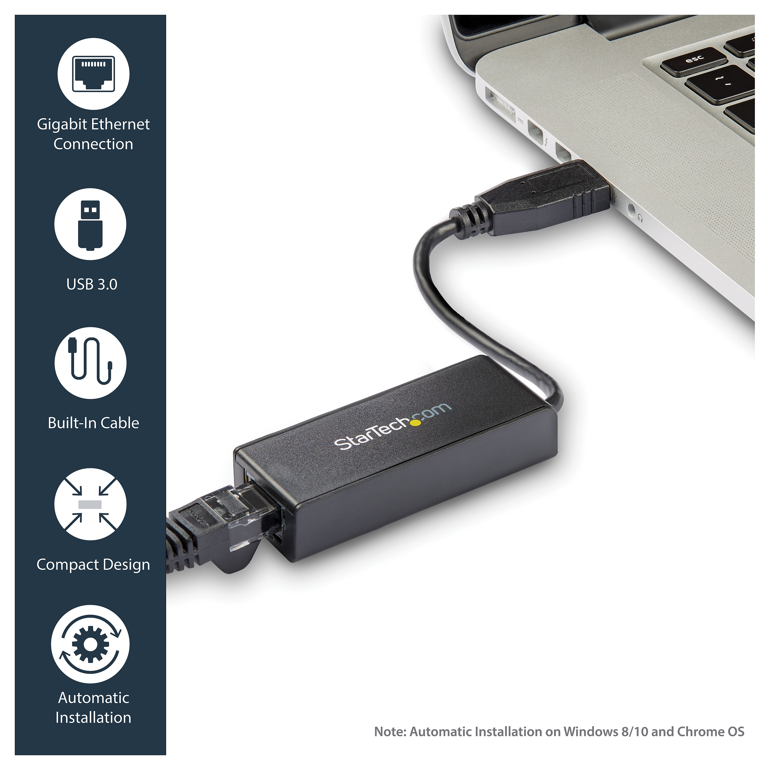Adapter rrjeti StarTech.com USB31000S, USB 3.0, USB-A në RJ45, Gigabit Ethernet, 10/100/1000 Mbps, 0.135 m - Zezë 7