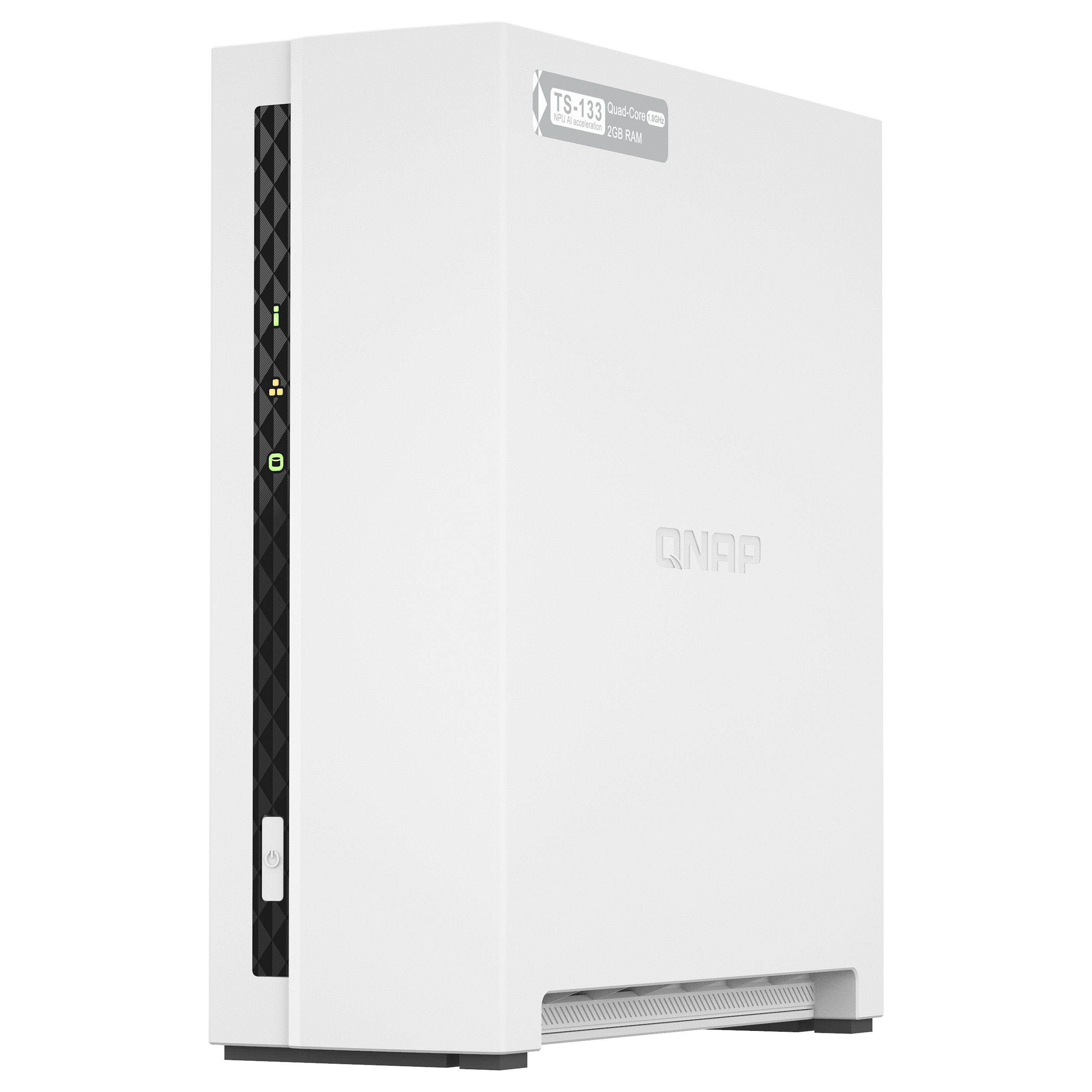QNAP TS-133 1-Bay Desktop NAS Server – ARM Cortex-A55 Quad-Core 1.8GHz, 2GB DDR4, 1GbE, USB 3.2, SATA 6Gb/s 5