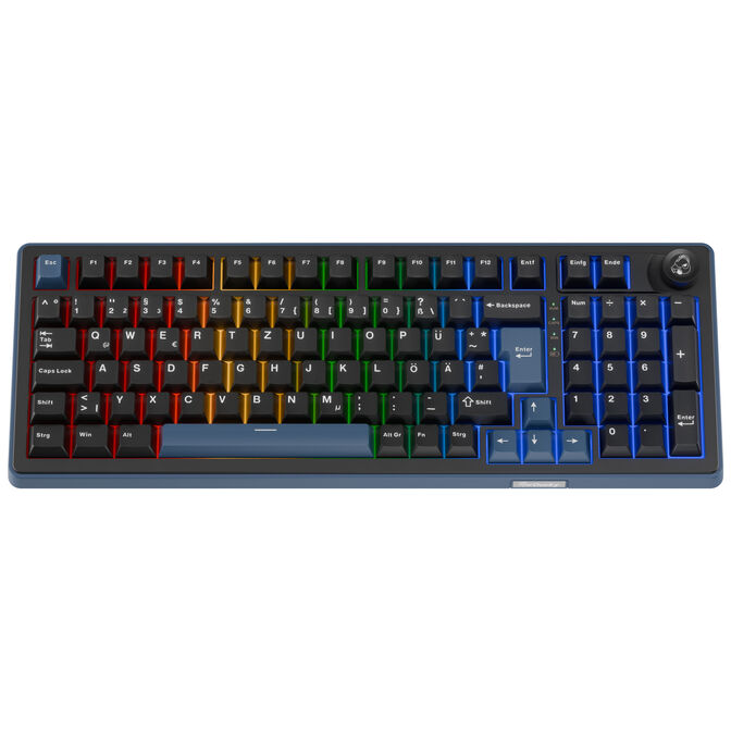 Tastierë Gaming Ducky OK-M 98 / 98% / Mekanike / KTT Tactile / Hot-Swap / Wired&Wireless / RGB / USB-C / Bluetooth + 2.4 GHz - Zezë