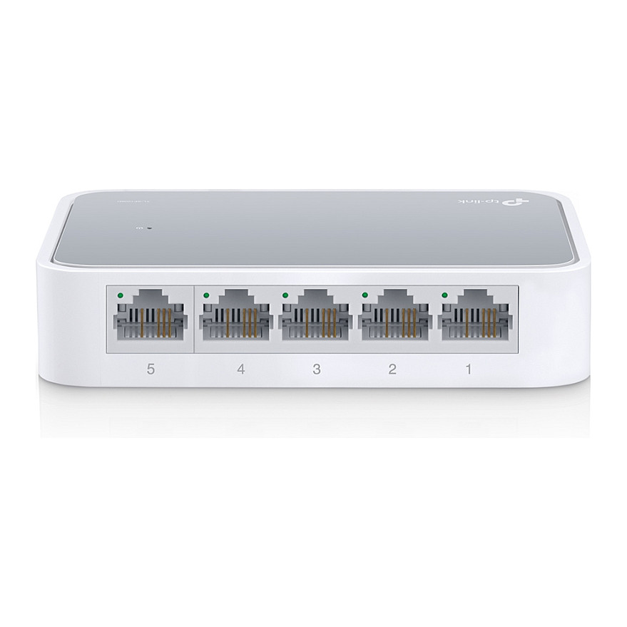 TP-Link TL-SF1005D 5-Port Fast Ethernet Desktop Switch – 5x RJ45 10/100Mbps, Plug & Play, Auto MDI/MDIX, Bardhë