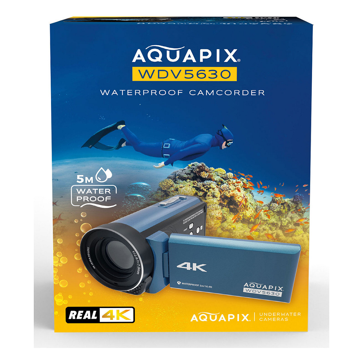 Video Kamera Easypix Aquapix WDV5630 / 13MP / 4K Ultra HD / 60fps / 18x Digital Zoom / 3" LCD / 5m Waterproof - Blu/Zezë 7