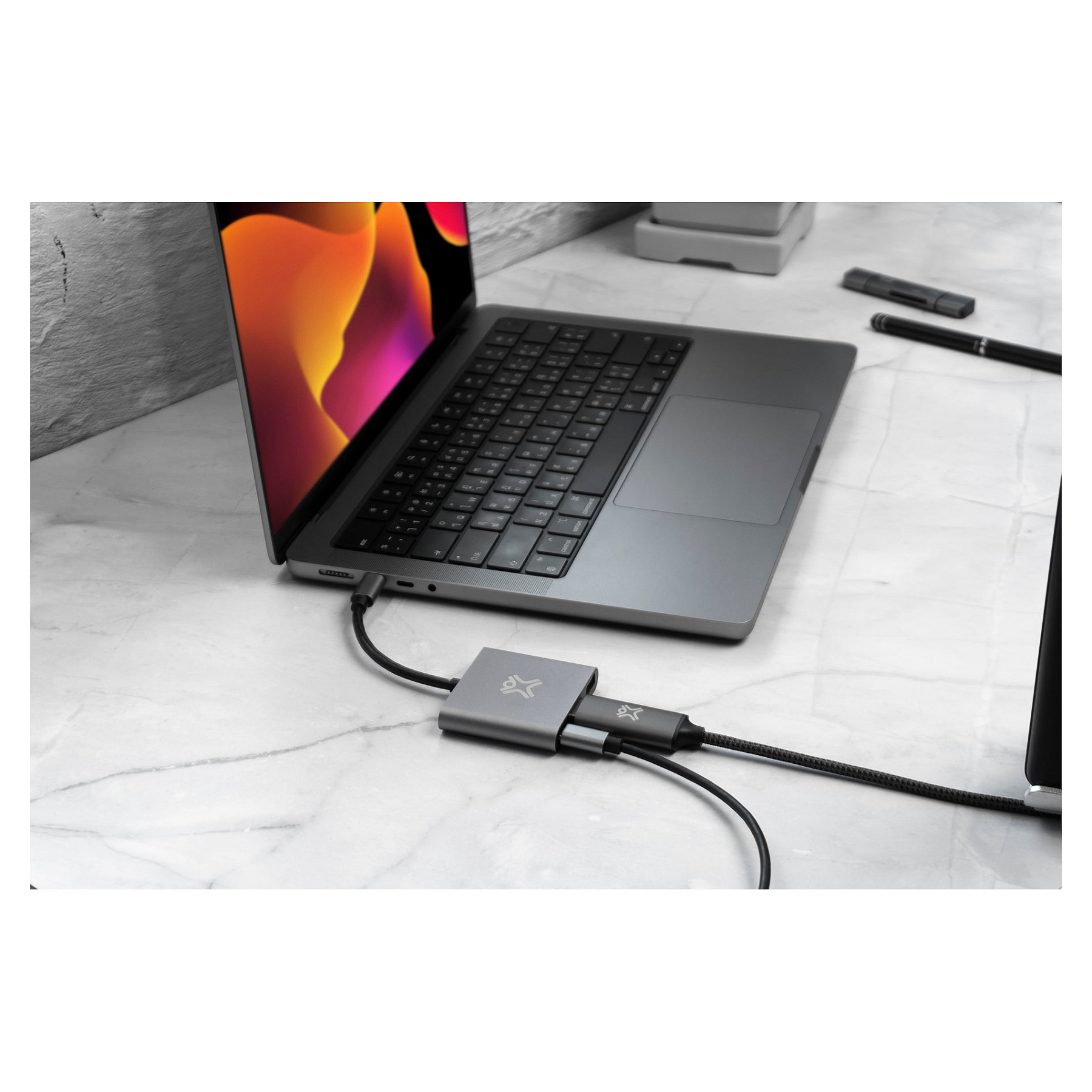 Hub USB-C XtremeMac XWH-HUB3-13, 3-port, HDMI 4K, USB-A 3.0, USB-C PD 60W - Argjend 3