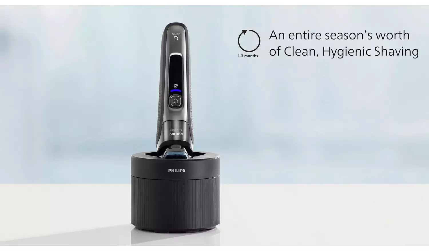 Lëng pastrues për rroje elektrike Philips Quick Clean Pod CC13/50 / 160 ml / Pa Alkool / 3 Copë - Blu/Zezë 2