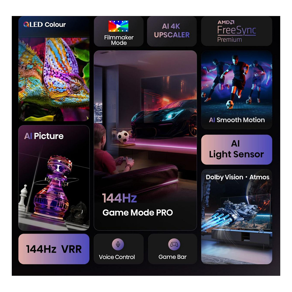 Smart TV Hisense 85E77Q PRO / 85"/ 4K Ultra HD / QLED / 144Hz / HDMI+USB - Zezë 4