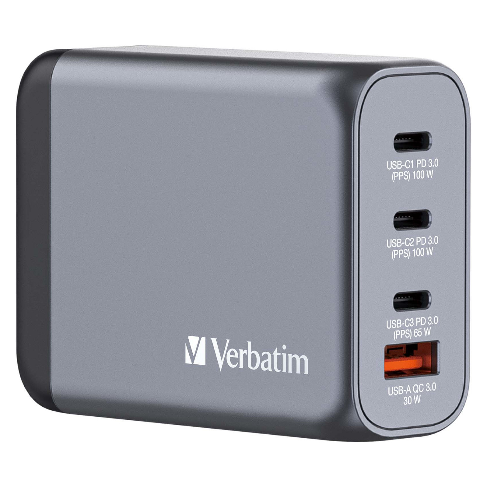 Adapter Universal për Udhëtime Verbatim Charge 'n' Travel 100W GaN III, USB-C, 2 x USB-C, 2 x USB-A, Kabllo USB-C e Integruar - Zezë 6