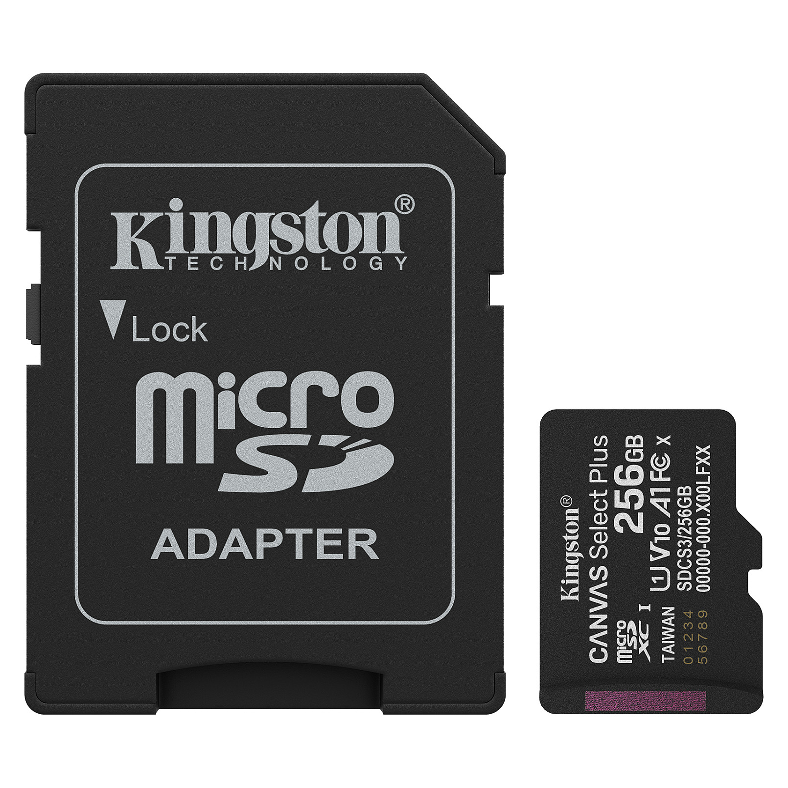 Kartë Memorie SD Kingston 256GB microSDXC Canvas Select Plus Gen3 150MB/s A1 + Adapter