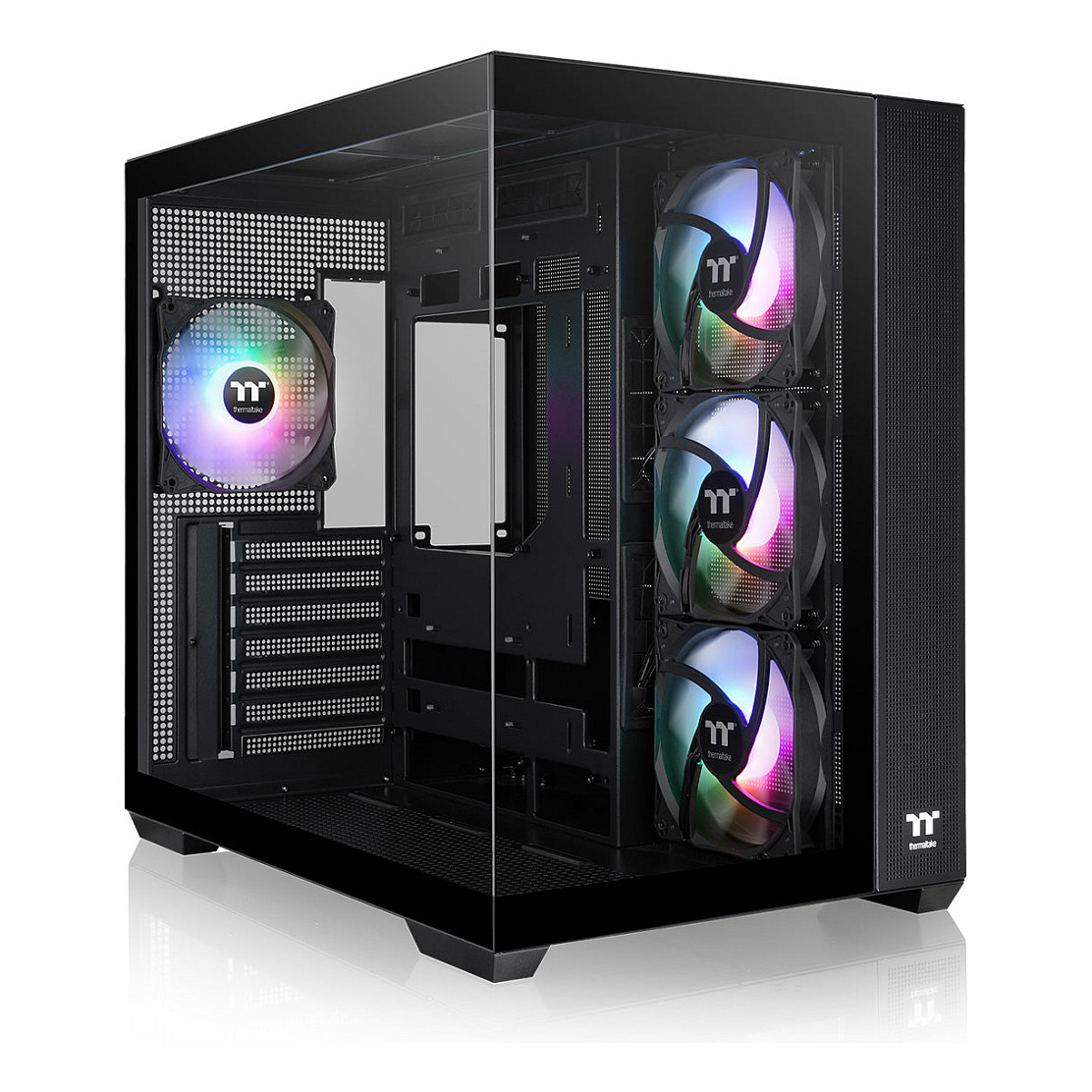 Kasë PC Thermaltake View 380 TG ARGB / Midi Tower / ARGB / 4x 120mm Fan / Tempered Glass - Zezë