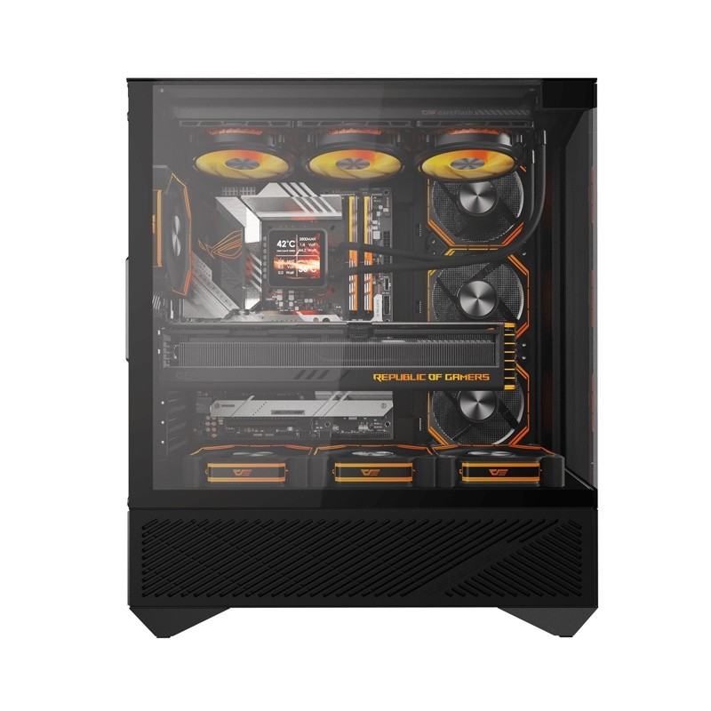 Kasë Darkflash DY460 / ATX Mid-Tower / 4x120mm ARGB / USB Type-C / Xham i Temperuar – Zezë 3