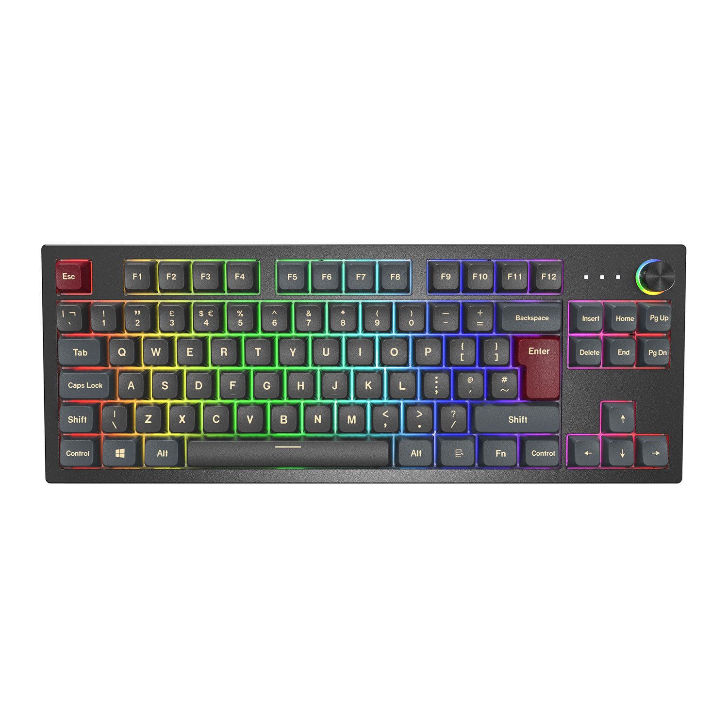 Tastierë Gaming Montech MKey TKL Darkness MK87DR / Me kabllo / TKL / Mekanike / Gateron G Pro 2.0 Red / RGB - Zezë 2